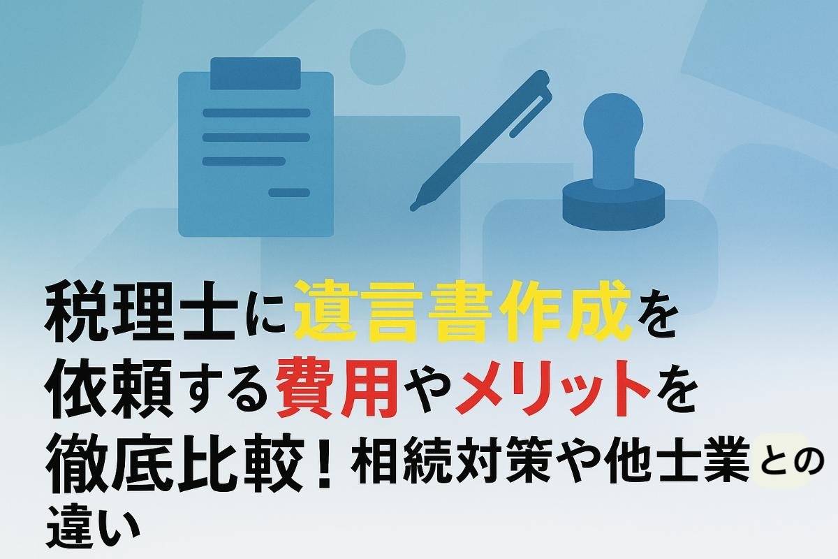 税理士に遺言書作成を依頼する費用やメリットを徹底比較！相続対策や他士業との違いも解説